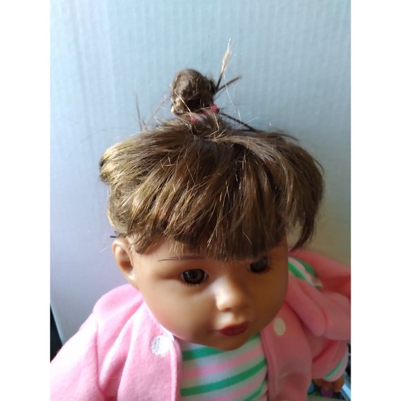 Excite USA Baby Doll Girl W Pink Coat Hat Denim Skirt 16" Soft Body Plastic Face - Picture 9 of 9